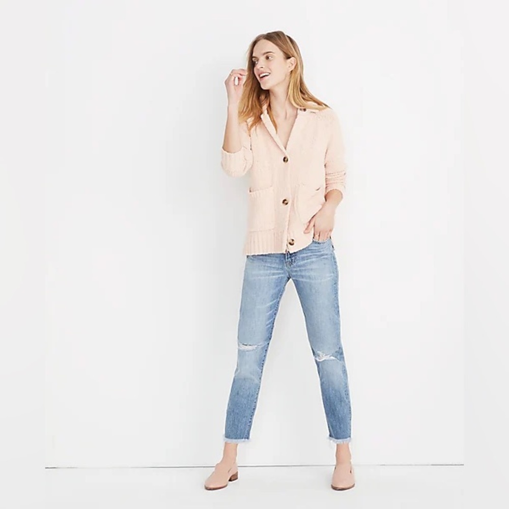 Madewell Draper Cardigan - BASHFUL BLUSH M